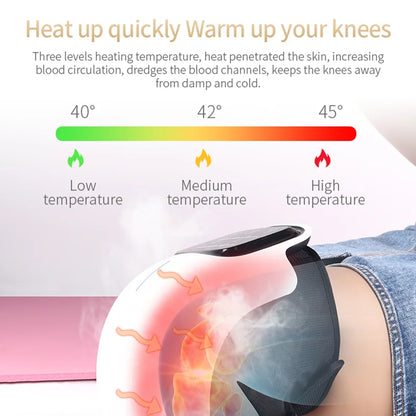 Knee Massager with Heat and Kneading for Pain Relie Rechargeable LED Display Arthritis Massagers Infrared Heated Vibration Tool