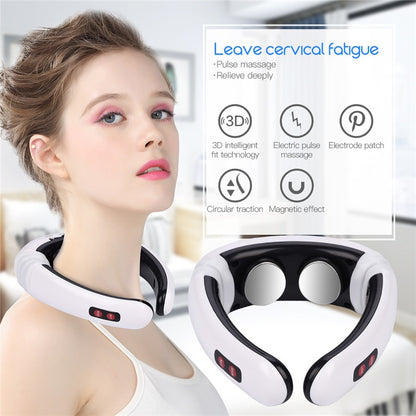 Electric Pulse Neck Massager Cervical Vertebra Impulse Massage Physiotherapeutic Acupuncture Magnetic Therapy Relief Pain Tool