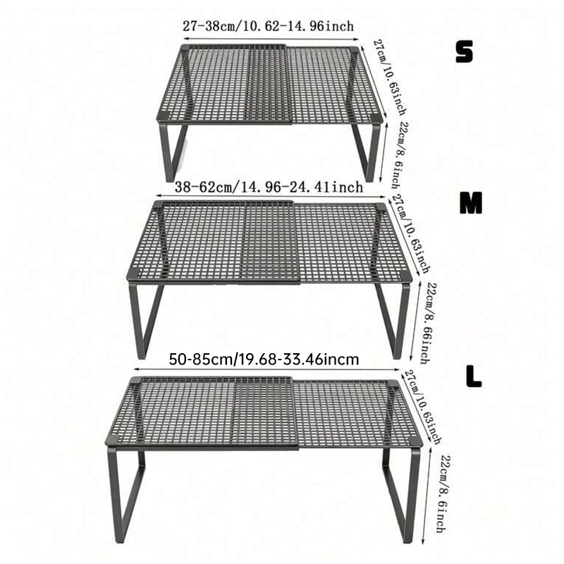 1PC Heavy-Duty Adjustable Closet Shelf Organizer – Height-Adjustable Vertical Storage Rack, Retractable Space-Saving
