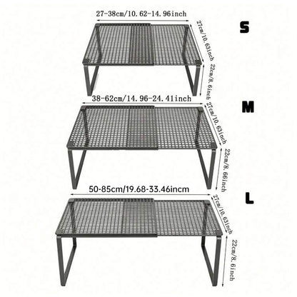 1PC Heavy-Duty Adjustable Closet Shelf Organizer – Height-Adjustable Vertical Storage Rack, Retractable Space-Saving