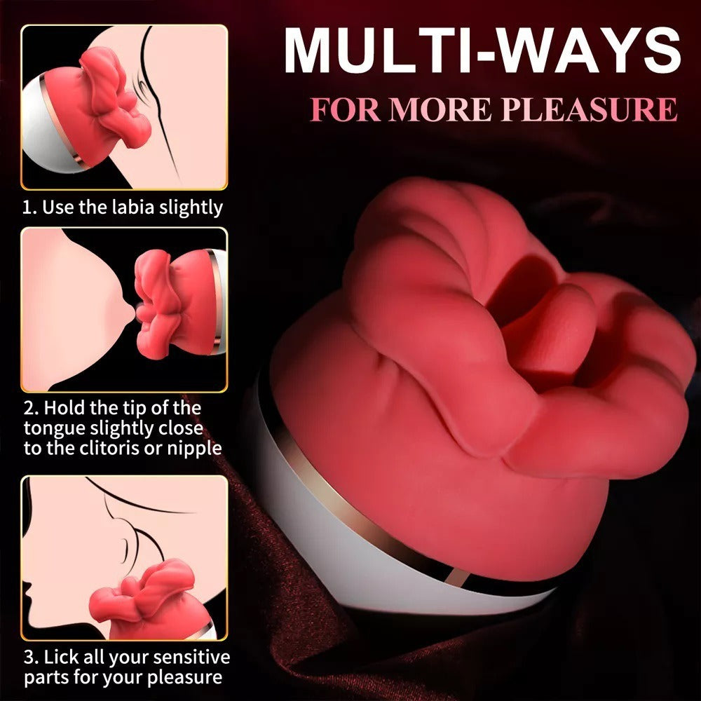 Full Automatic Tongue Sucking And Mouth Filling Female Masturbator Massager Rechargeable Fun Toy Vibrator Silicone